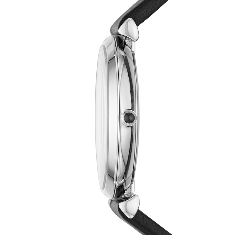 阿玛尼(EMPORIO.ARMANI)手表 皮质表带经典时尚休闲情侣石英表腕表AR90003