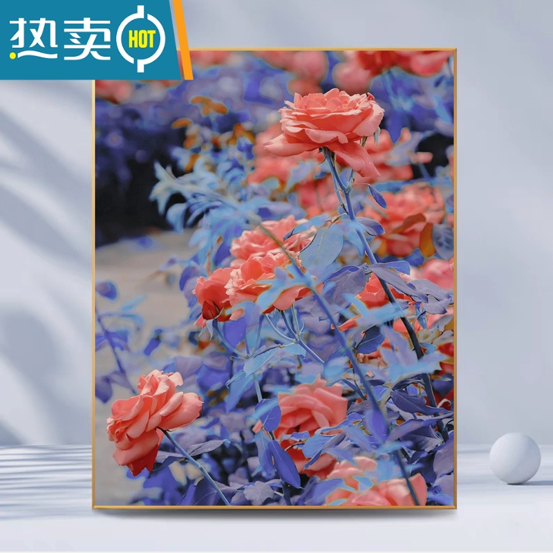 敬平[玫瑰跟月季]数字油画diy手工填色简约花卉唯美油彩装饰画装饰画高清大图