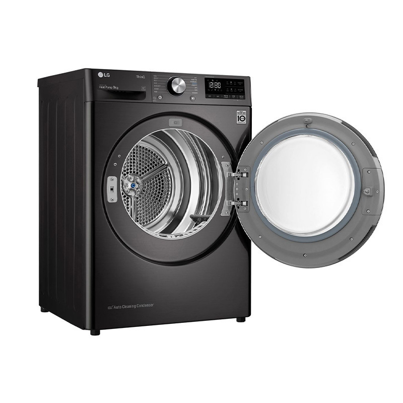 lg 原装进口热泵式烘干机变频直驱除菌除螨干衣机rc90v9jv2w黑色带