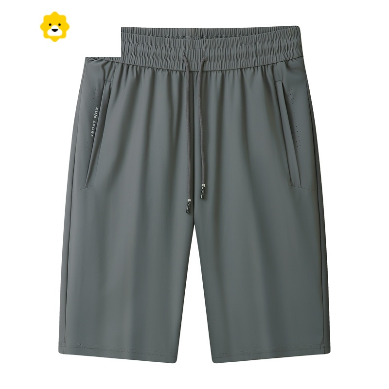 fishbasket中老年冰丝凉感短裤男士季超薄款透气六分裤胖子休闲速干五