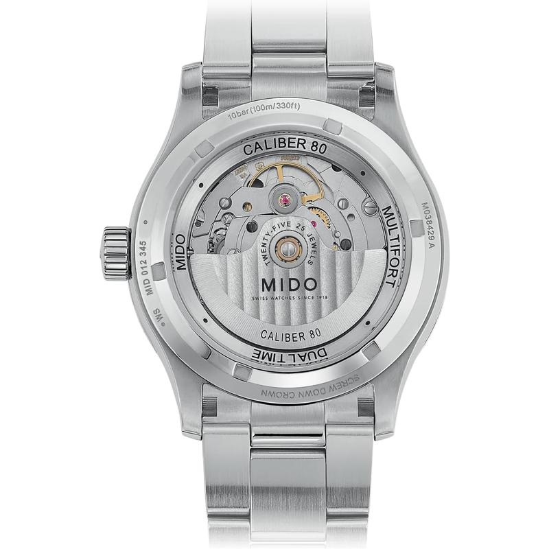 Mido瑞士男表 Multifort GMT双时区简约大气蓝盘钢带自动机械防水腕表高清大图