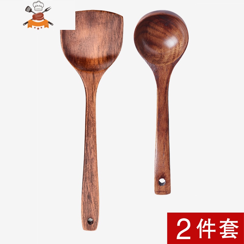 敬平木铲子不粘锅专用锅铲套装木质平底锅铲煎铲饭勺家用炒菜铲子厨具高清大图