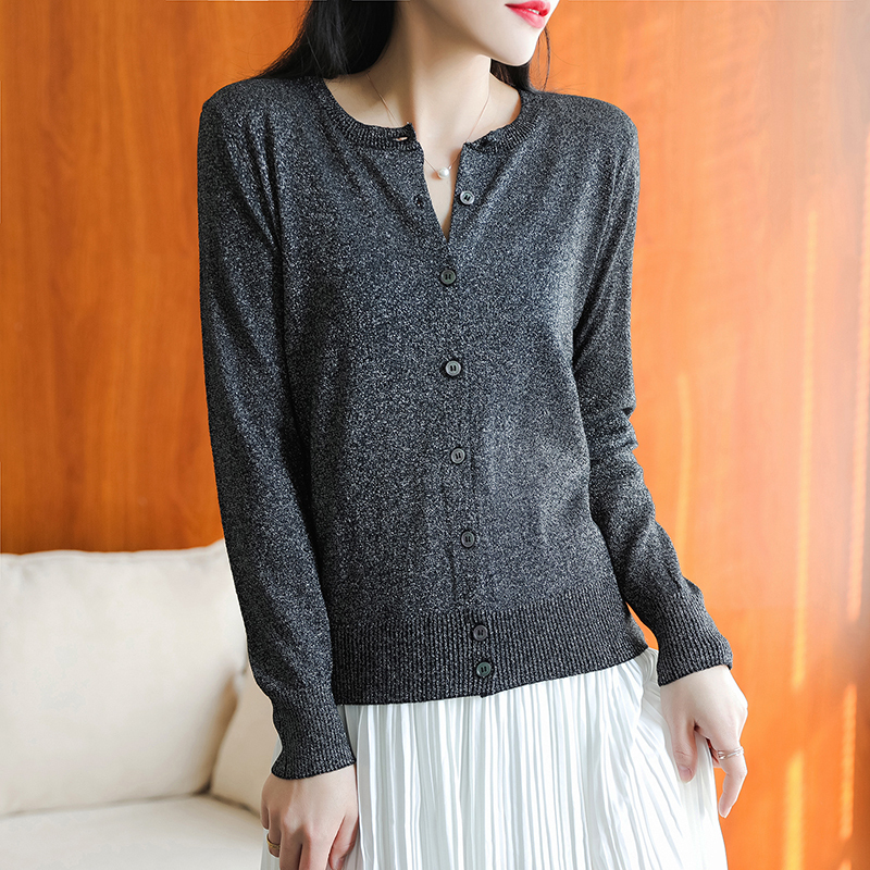 雪米贝奴薄款羊毛针织开衫女春夏新款韩版简约打底防晒空调衫外套