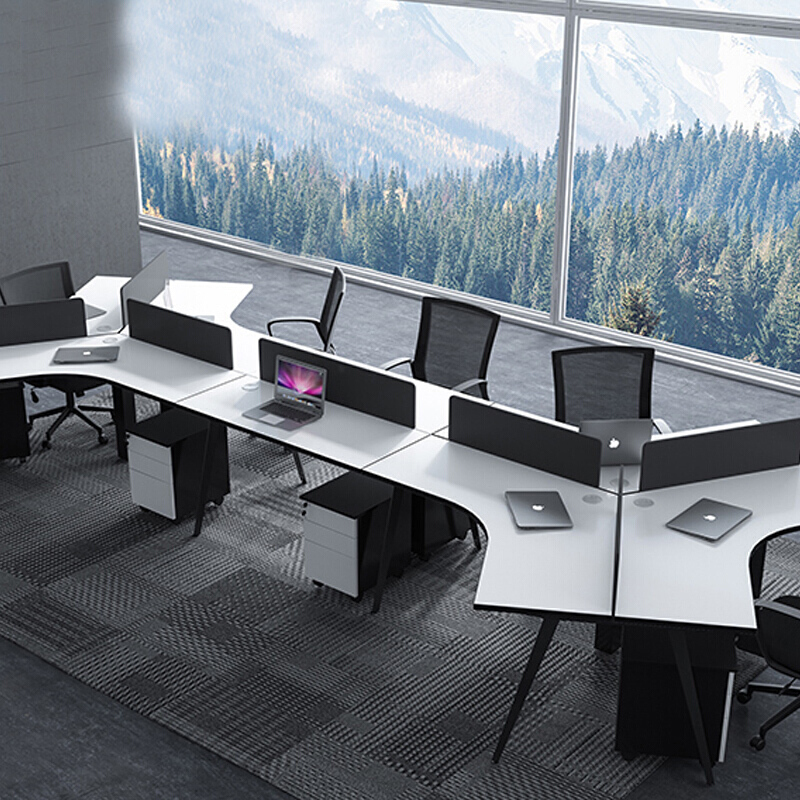 职员桌 简约现代 屏风工作位隔断卡座3/6/8人员工桌工位卡位安心抵