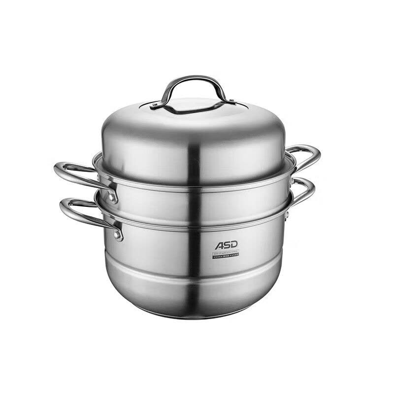 爱仕达(ASD) ZS28Q1TG 俊雅不锈钢三层加厚复底蒸锅 28CM 304不锈钢锅图片
