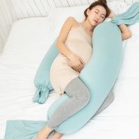 孕妇枕头护腰抱枕侧睡枕孕期托腹U型多功能孕妇睡觉侧卧枕孕神器 【美国进口微粒】典雅绿+护颈枕