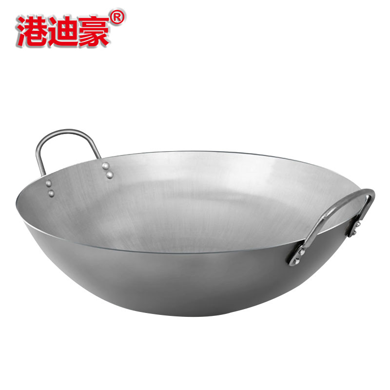 港迪豪老式炒菜锅铁锅圆底灶台柴火锅双耳炒锅