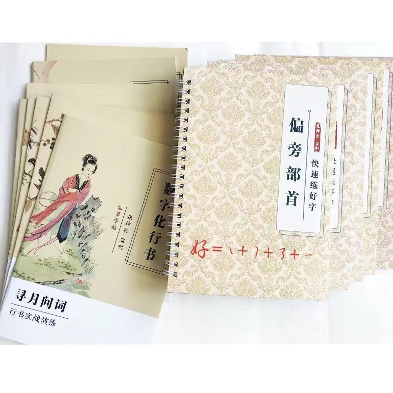 行书密码练字帖行楷行草成人大学生字帖反复使用凹槽加临摹版练字 行书秘籍凹槽1本1支笔芯体验装 一本16页反正面20*14