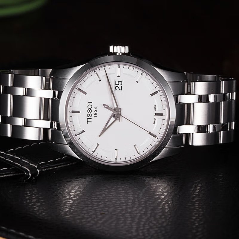 联保]天梭(tissot)瑞士男表 经典库图系列钢带石英男士防水手表t035