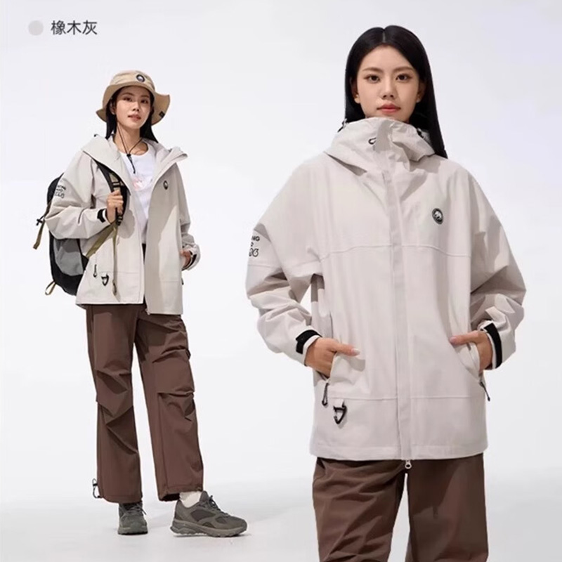 骆驼(CAMEL)中性款单层冲锋衣A34BA46169B薇紫色L码高清大图