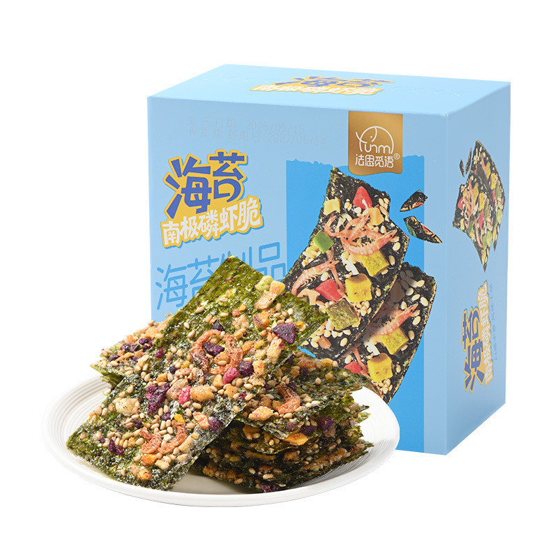 法思觅语海苔南极磷虾脆零食添加果蔬脆高蛋白零食独立包装批发零食休闲食品官方正品高清大图