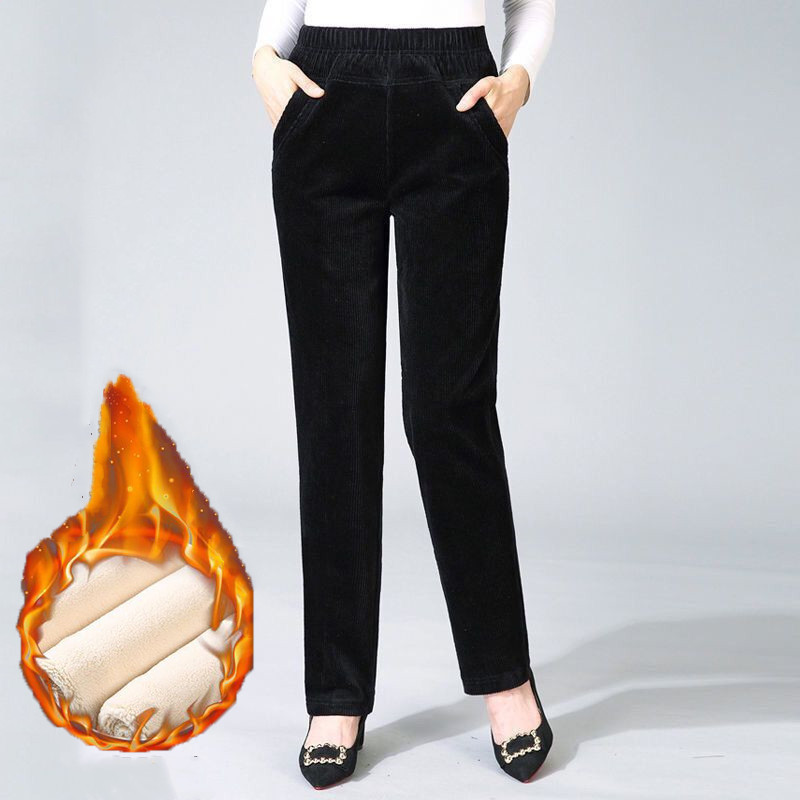 语娄妈妈保暖棉裤冬羔绒加厚中老年人女裤奶奶装长裤子宽松外穿休闲裤