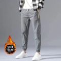 冰丝裤子男春夏季韩版休闲运动裤潮流宽松哈伦裤束脚九分裤子 单件装M01灰色加绒加厚 3XL建议145-175斤