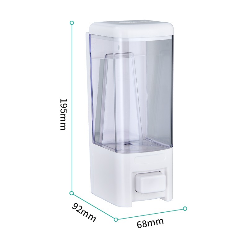 瑞沃(SVAVO)手动皂液器壁挂500ml 双头洗手液瓶酒店洗手液盒卫生间洗手瓶 V-8101 白色-单格单位:个高清大图