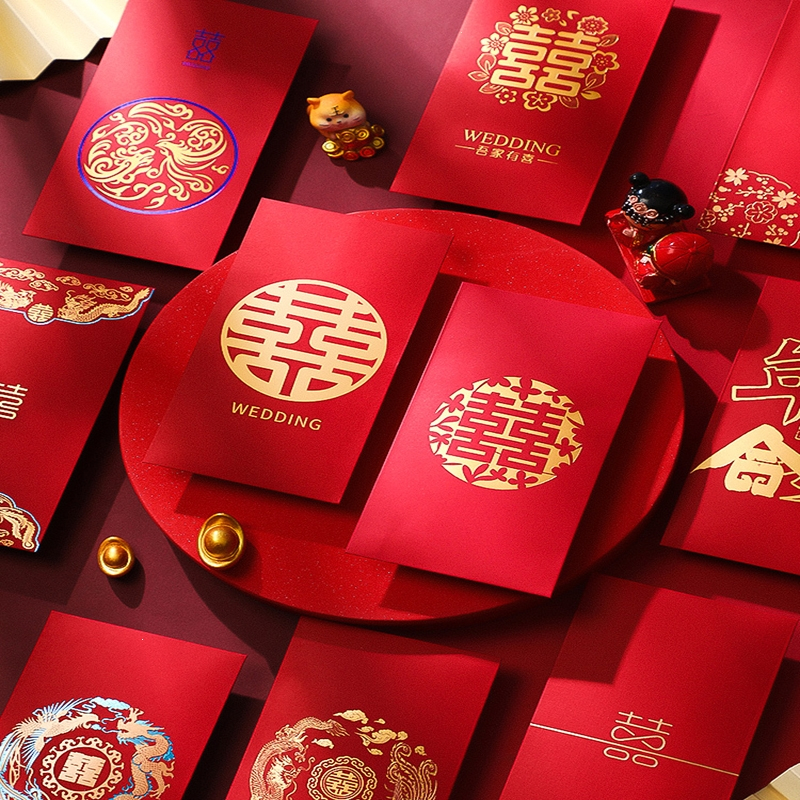 法耐结婚喜字迷你红包利是封婚礼堵门用品大全专用小号红包袋_金花喜_红包_千元红包30个装平铺可放2000元