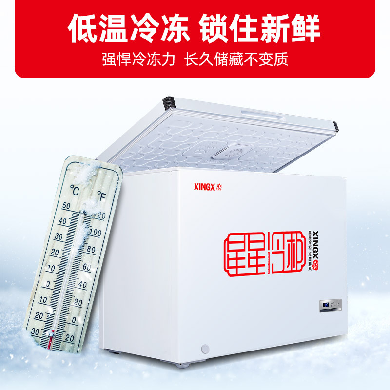 星星(XINGX) 273升 家用冰柜 冷柜 冷藏冷冻转换冰柜 顶开门 节能省电(白色) BD/BC-273FE