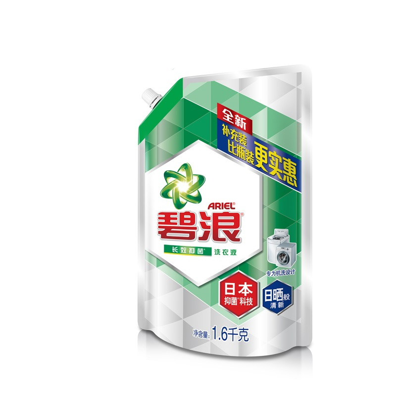 碧浪洗衣液日本抑菌日晒般清新1.6千克袋装 6袋/箱 单位:箱