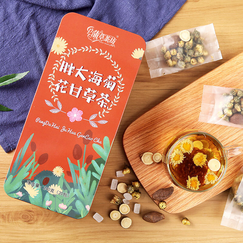 胖大海菊花甘草茶非清热润喉护嗓养生组合花茶袋泡茶高清大图