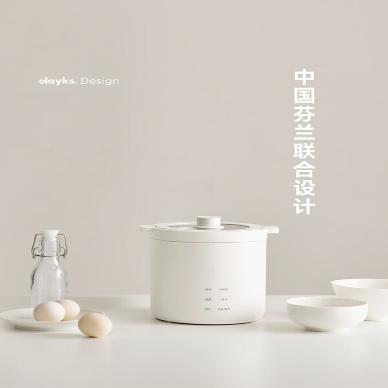 olayks立时 OLK-05-02A 小型电饭锅(带pp蒸笼)一人食煮粥米饭锅多功能智能预约1.2L高清大图