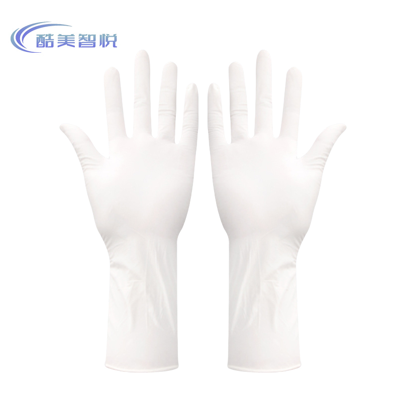 酷美智悦 一次性丁腈手套加厚12寸白色每包50只 KM-FH286 包高清大图
