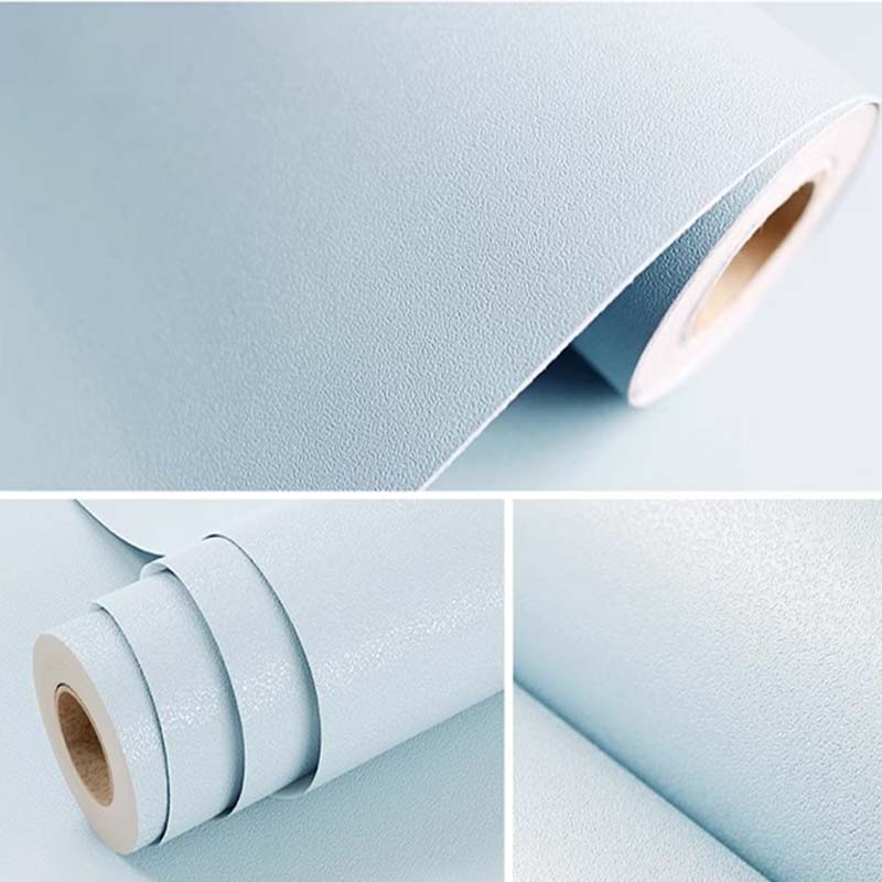 先围 壁纸墙纸墙布 强粘性浅灰蓝 卷高清大图