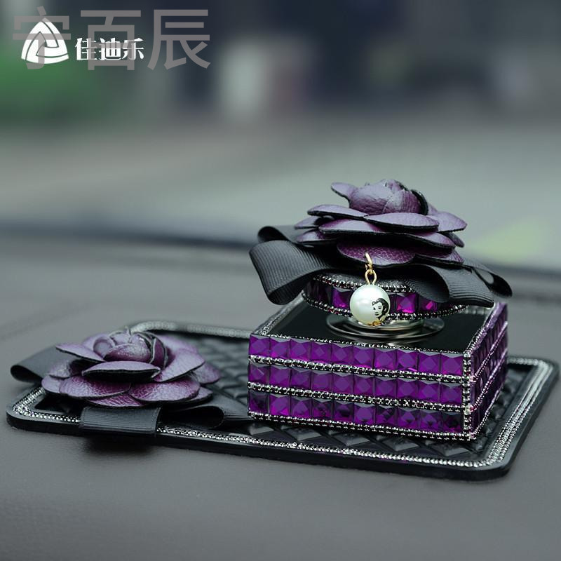 宁百辰汽车香水座车载摆件女士香熏车用香水座式山茶花装饰车内饰品摆件