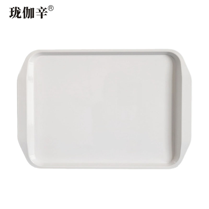 珑伽辛 耐高温密胺双耳托盘 43.2*30*3.2cm/个高清大图