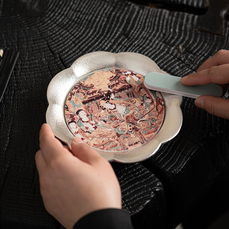 苏氏陶瓷/SUSHI CERAMICS J0869 国家非遗传承人陈德生作品敦煌鎏银套装茶具 (单位:套)高清大图