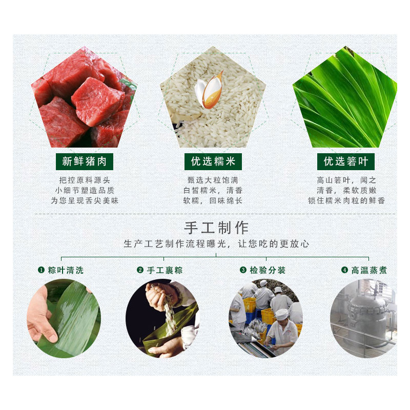 嘉庆斋(JIA QING ZHAI)高汤金粽巡味江南礼盒(竹篮) 1890g