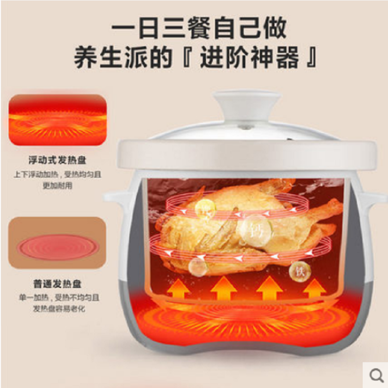 美的电炖锅燕窝炖盅隔水炖家用全自动煲汤锅电炖盅煮粥神器201