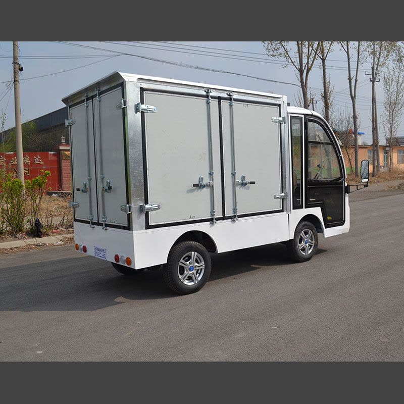 苏宁推荐婉晨单排双排四轮电动送餐车双排校园厂区监狱电瓶搬运车厢式搬运车可定制款型图片