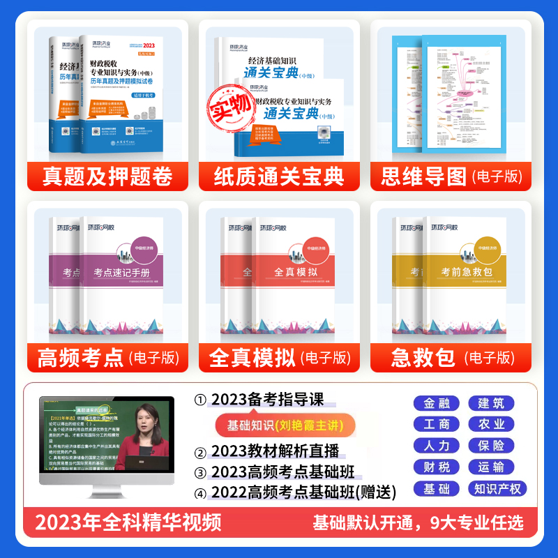 [正版]财政税收环球网校2023年中级经济师财税历年真题押题试卷 财政税收专业知识与实务+中级经济基础知识题库 经济师考高清大图