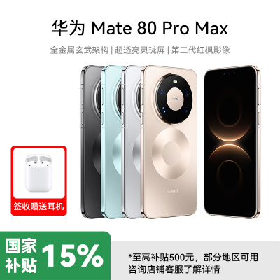 HUAWEI Mate 80 Pro Max 16GB+512GB 极地银