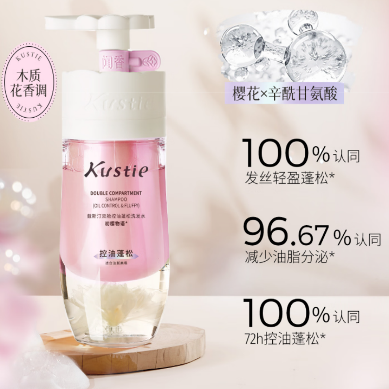 蔻斯汀Kustie樱花洗发水 控油蓬松高清大图