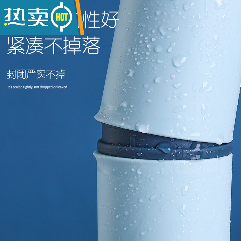 敬平旅行牙刷收纳盒便携式洗漱杯套装牙筒牙膏牙缸漱口刷牙杯子牙刷桶 天空蓝新款方形高清大图