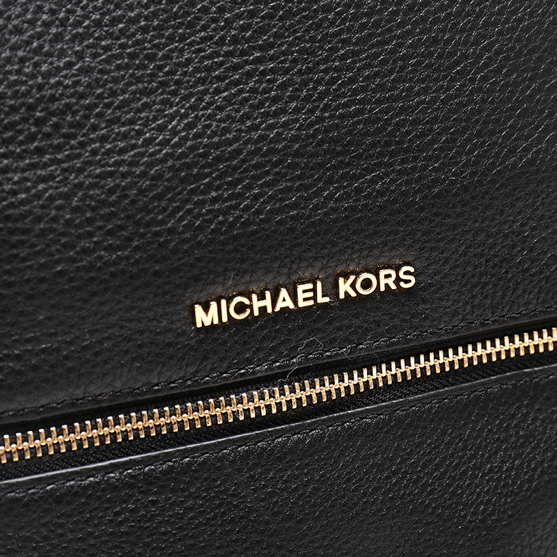 MICHAEL KORS 迈克·科尔斯 MK双肩包 奢侈品 牛皮女士金属拉链双肩包 中号黑色