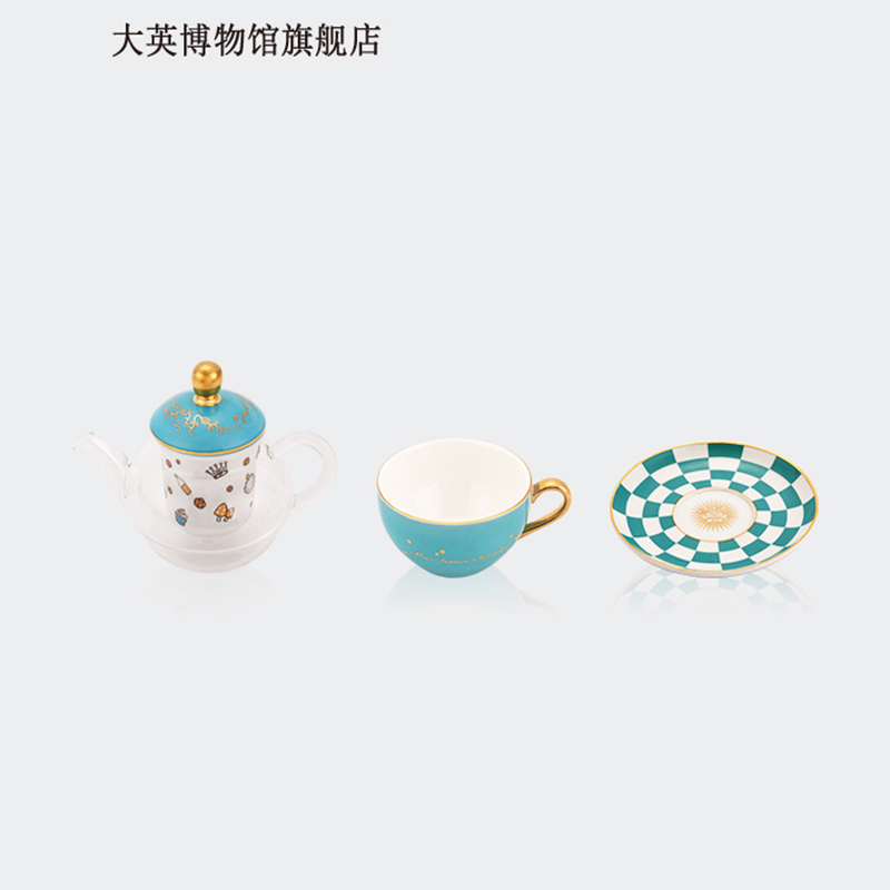 大英博物馆 爱丽丝漫游奇境系列 透明一杯一壶下午茶套装(壶300ml+杯200ml)