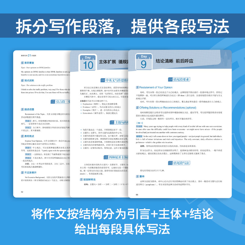 [正版]IELTS雅思写作21天通关 剑桥雅思真题精讲机经攻略 真题演练和解析 冲刺雅思写作范文高分考题型答题策略高清大图