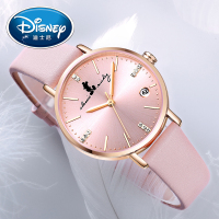 迪士尼(DISNEY)女表女士手表学生手表女少女表女生韩版简约时尚潮流ins风小清新日历皮带防水石英表