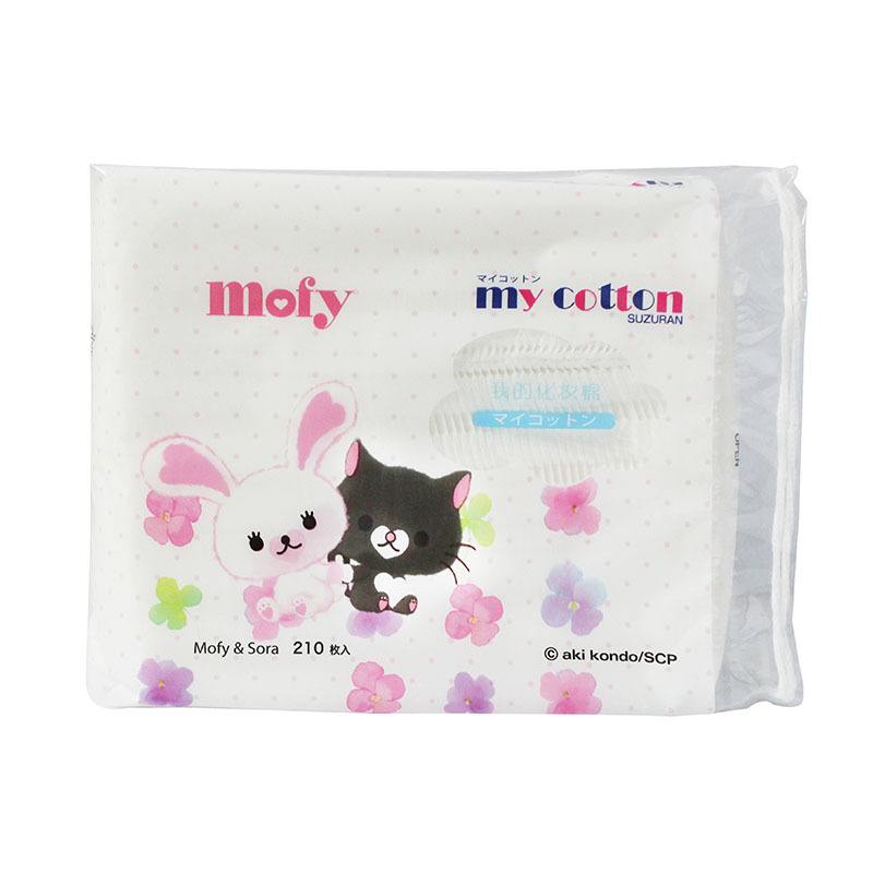 my cotton 210枚 （MORY）白/蓝（ 随机）/包（另赠送丽丽贝尔超薄柔软化妆棉240枚）