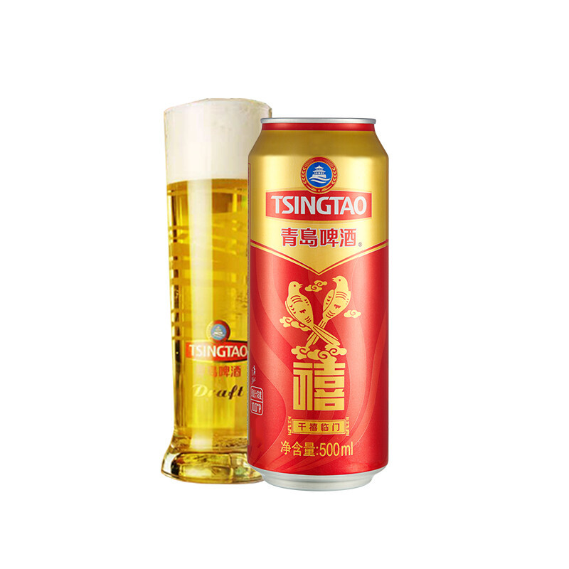 青岛啤酒(TSINGTAO)禧罐10度500ml*12罐 整箱装