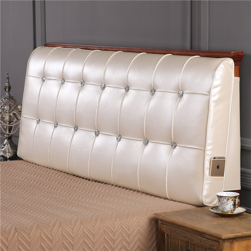皮革床头软包靠垫榻榻米软床头双人床上靠枕大靠背可拆卸床头罩子