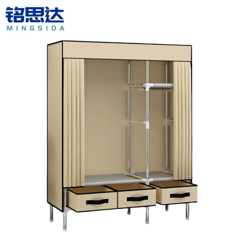 铭思达简易布衣柜125cm个高清大图