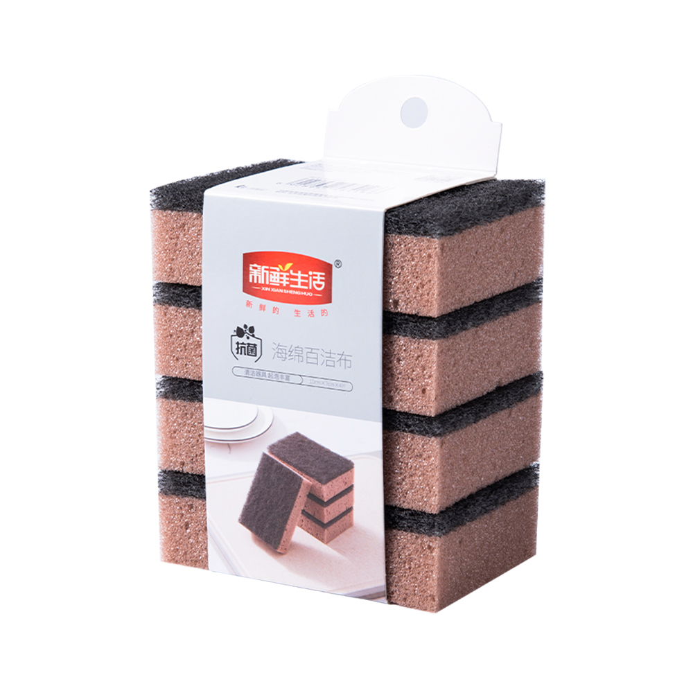 新鲜生活(XIN XIAN SHENG HUO)新鲜生活(抗菌)海绵百洁布*5包SH-8418-5