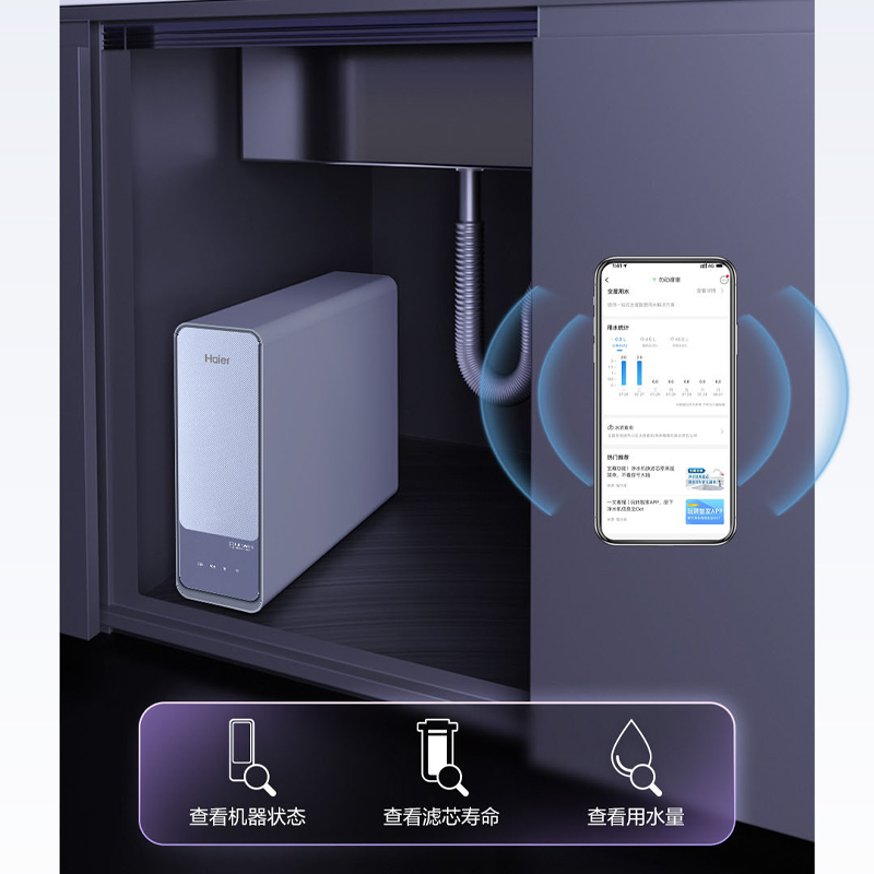 海尔牌HRO400SVM3-U1 型反渗透净水机 长效耐用RO膜 母婴净滤无双酚A 纯净双出水