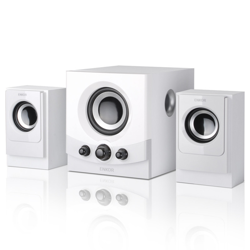 恩科(ENKOR)E600 有源2.1多媒体电脑音响木质低音炮音箱 灰色