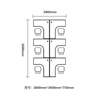 格具(GEJU)屏风办公桌组合员工桌职员桌卡座现代简约工作位钢架电脑桌