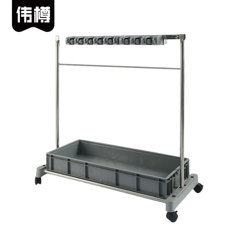 伟樽拖把架双排16挂20钩100*46*100cm个高清大图