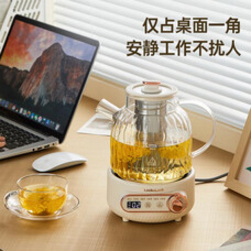 乐扣乐扣 全玻璃养生壶恒温壶煮茶器办公室恒温家用花茶壶烧水壶88屏电热水壶 升级款白色(带茶漏)1L高清大图