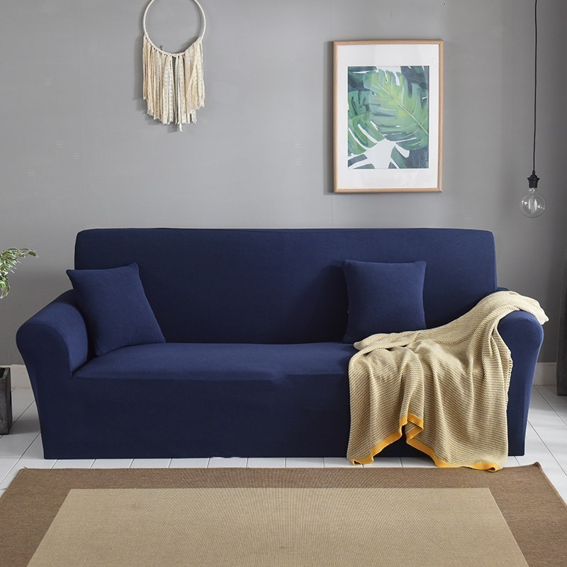 弹力沙发套卍能套四季沙发垫现代简约客厅沙发罩防尘保护罩通用 梦幻蓝 M码【双人位140-185cm】